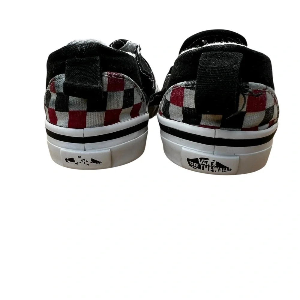 Vans Checkerboard Black shoes - Toddler - RED/Black/White - Size 6.5